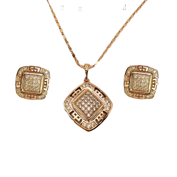 Buy Stoned Rhombus Necklace B311 Online | Jewels of Joy Store
